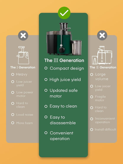 Juicer Machines for Whole Fruit and Vegetables, 3 Speed Setting