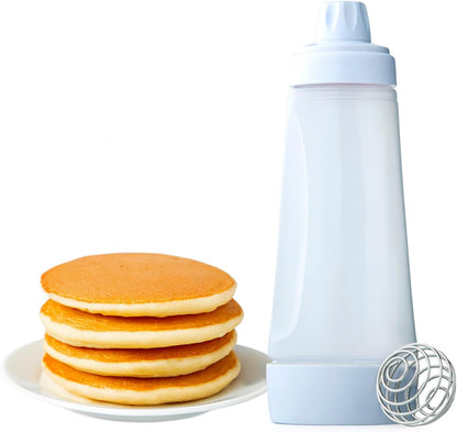 Pancake Batter Dispenser Bottle, Whiskware Pancake Batter Bispenser | Batter Bottle with BlenderBall Wire Whisk, Pancake Batter Dispenser for Pancakes, Crepes, Waffle, Muffins, Cupcakes
