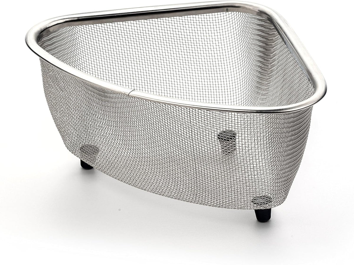Endurance® In-Sink Mesh Colander Strainer Basket, 3 Quart | Organize Sponges, Collect Food Scraps | Dishwasher Safe | Small Corner Basket | Steaming, Draining & Rinsing