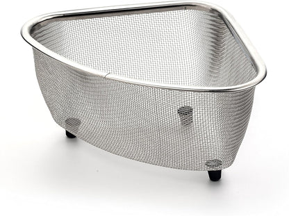 Endurance® In-Sink Mesh Colander Strainer Basket, 3 Quart | Organize Sponges, Collect Food Scraps | Dishwasher Safe | Small Corner Basket | Steaming, Draining & Rinsing