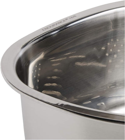 Endurance® In-Sink Mesh Colander Strainer Basket, 3 Quart | Organize Sponges, Collect Food Scraps | Dishwasher Safe | Small Corner Basket | Steaming, Draining & Rinsing