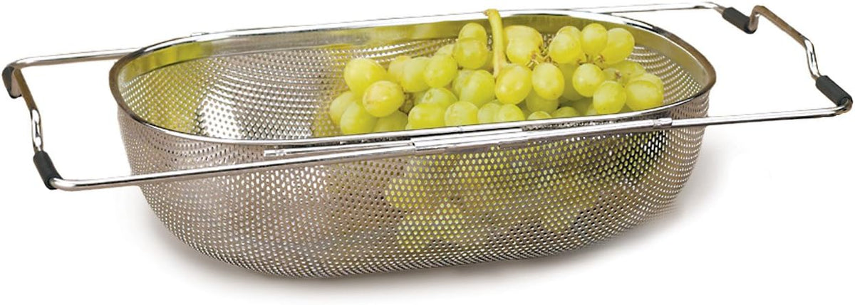 Endurance® In-Sink Mesh Colander Strainer Basket, 3 Quart | Organize Sponges, Collect Food Scraps | Dishwasher Safe | Small Corner Basket | Steaming, Draining & Rinsing