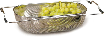 Endurance® In-Sink Mesh Colander Strainer Basket, 3 Quart | Organize Sponges, Collect Food Scraps | Dishwasher Safe | Small Corner Basket | Steaming, Draining & Rinsing