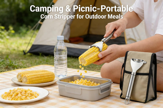 2-Piece Stainless Steel Corn Peeler Set - Quick Corn Kernel Stripper & Cob Thresher Tool for Kitchen