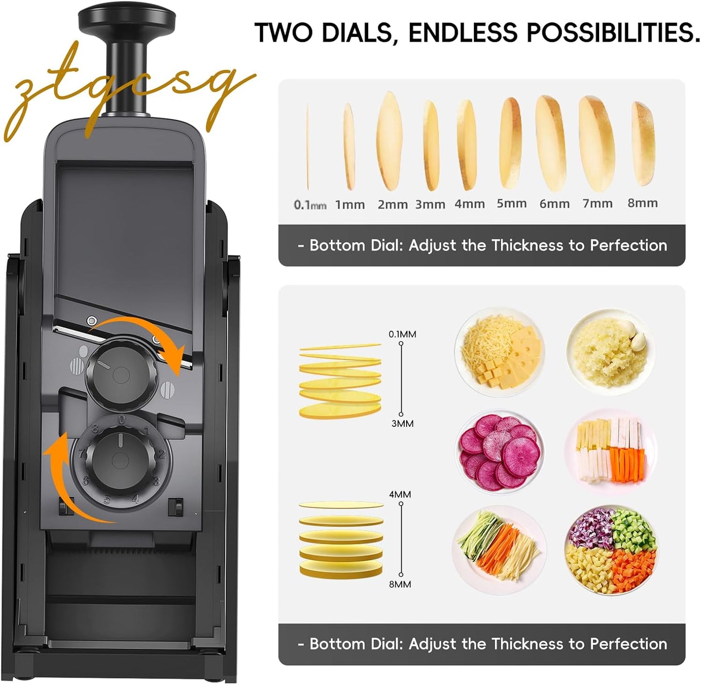 Safe Mandoline Slicer for Kitchen, Vegetable & Food Cutter, Easy to Clean | Vegetable Potato Slicer Chopper Cutter With Container, Wider Tray & Stainless Steel & Filter Basket & Brush (Gray Pro)