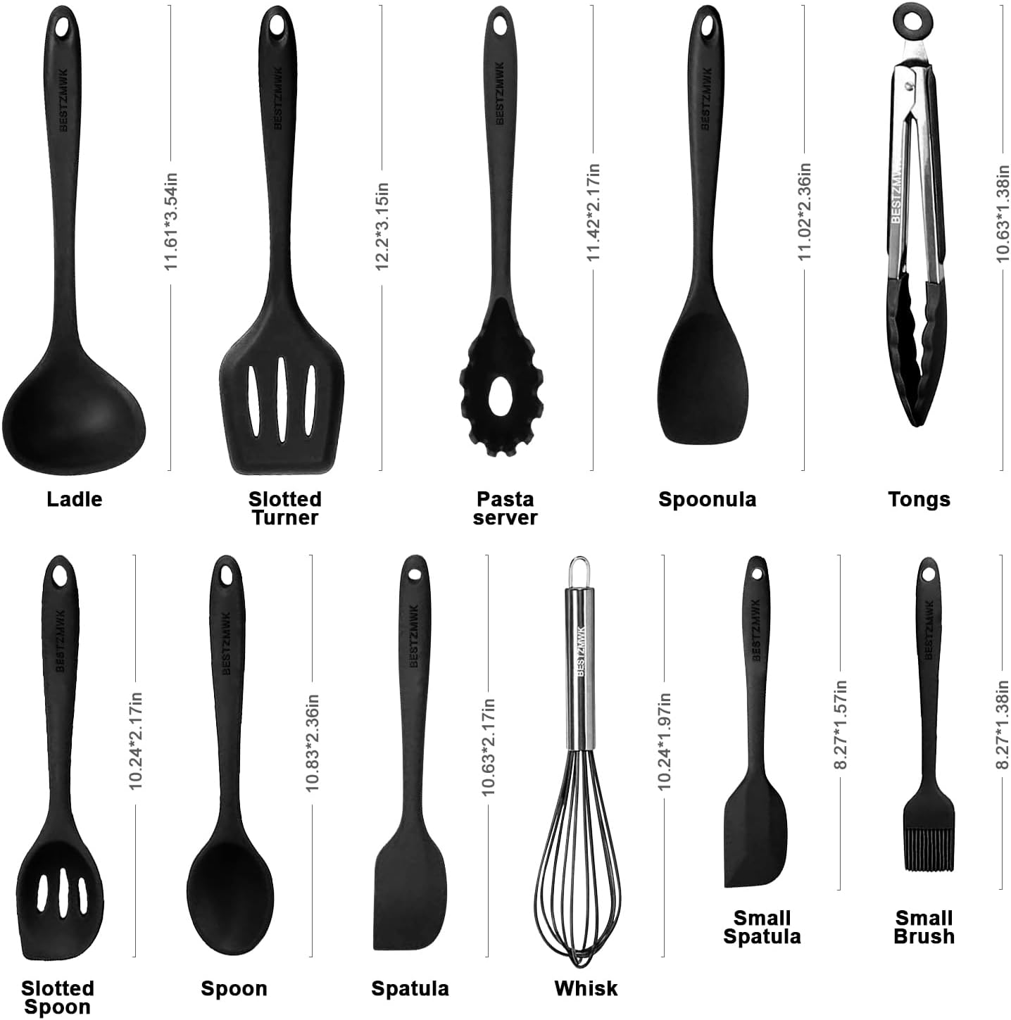 Kitchen Utensil Set - 11 Cooking Utensils - Colorful Silicone Kitchen Utensils - Nonstick Cookware with Spatula Set - Colored Best Kitchen Tools Kitchen Gadgets (Khaki)