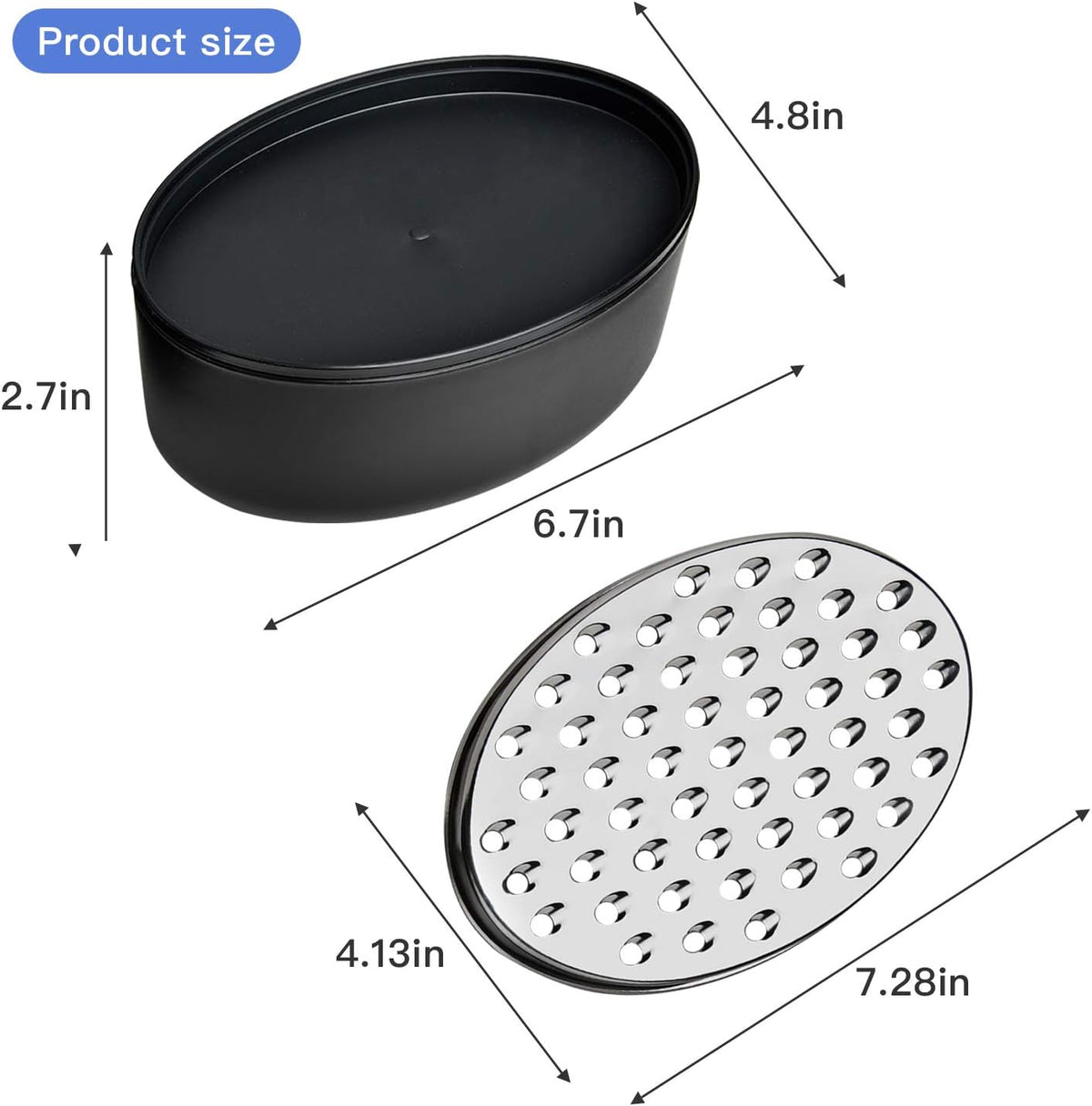 Cheese Grater, Grater Lemon with Food Storage Container & Lid Grinder Grater for kitchen - Perfect For Hard Parmesan, Ginger, Vegetables, Butter (Blue)