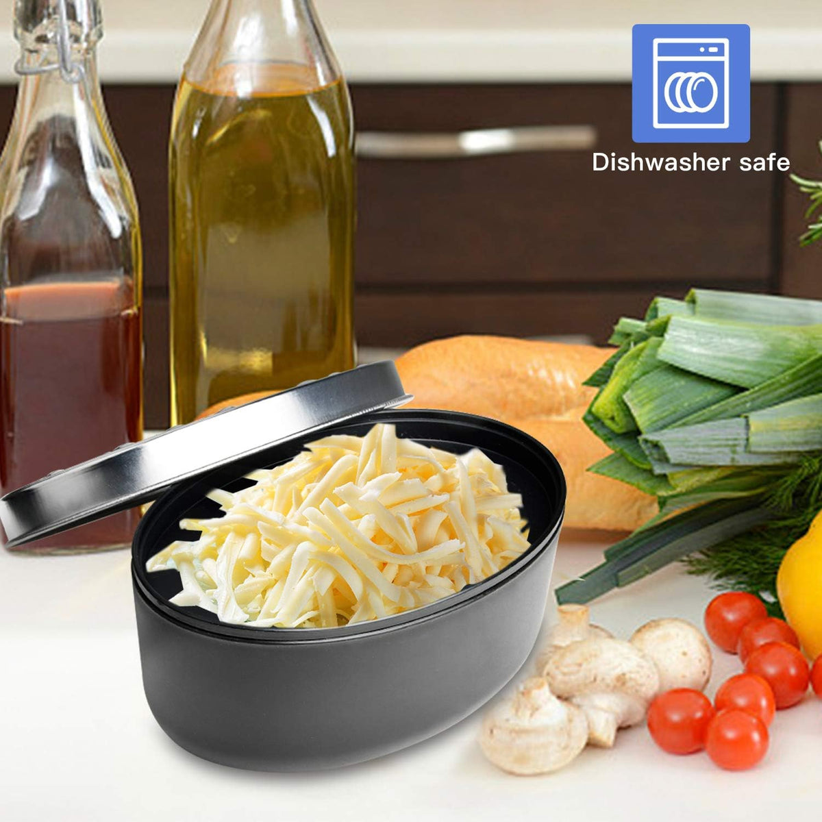 Cheese Grater, Grater Lemon with Food Storage Container & Lid Grinder Grater for kitchen - Perfect For Hard Parmesan, Ginger, Vegetables, Butter (Blue)