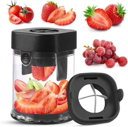Small Fruit Cutter for Grape, Strawberry, Cherry Tomato (Black)