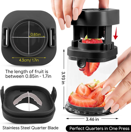 Small Fruit Cutter for Grape, Strawberry, Cherry Tomato (Black)
