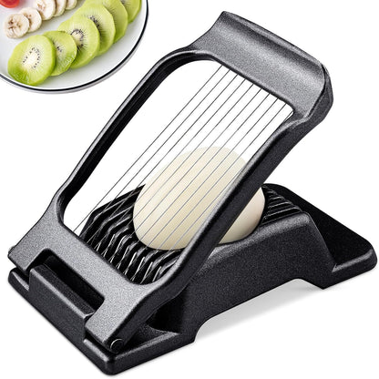 Egg Slicer for Hard Boiled Eggs, Egg Cutter with 3 Slicing Styles | Stainless Steel Wire, Heavy Duty For Eggs, Strawberries, Mushrooms, Soft Food & Fruit, Easy to Clean, Dishwasher Safe
