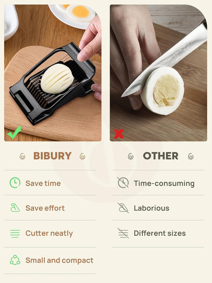 Egg Slicer for Hard Boiled Eggs, Egg Cutter with 3 Slicing Styles | Stainless Steel Wire, Heavy Duty For Eggs, Strawberries, Mushrooms, Soft Food & Fruit, Easy to Clean, Dishwasher Safe