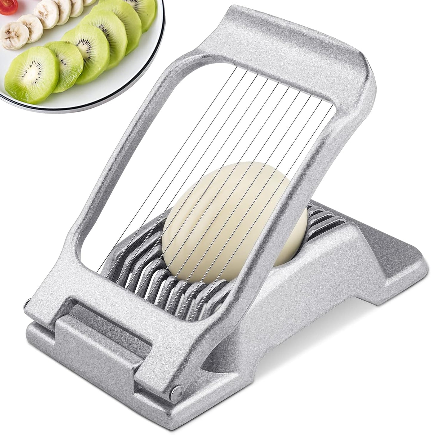 Egg Slicer for Hard Boiled Eggs, Egg Cutter with 3 Slicing Styles | Stainless Steel Wire, Heavy Duty For Eggs, Strawberries, Mushrooms, Soft Food & Fruit, Easy to Clean, Dishwasher Safe
