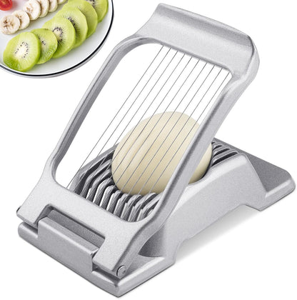 Egg Slicer for Hard Boiled Eggs, Egg Cutter with 3 Slicing Styles | Stainless Steel Wire, Heavy Duty For Eggs, Strawberries, Mushrooms, Soft Food & Fruit, Easy to Clean, Dishwasher Safe
