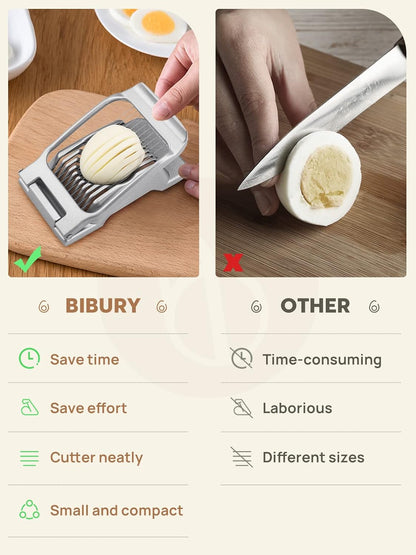 Egg Slicer for Hard Boiled Eggs, Egg Cutter with 3 Slicing Styles | Stainless Steel Wire, Heavy Duty For Eggs, Strawberries, Mushrooms, Soft Food & Fruit, Easy to Clean, Dishwasher Safe