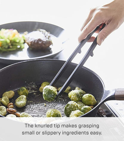 Home Silicone Kitchen Tongs, Silicone, No Assembly Req., Black | Silicone kitchen utensils designed to stay off countertops. Floating design keeps surfaces clean. Durable, easy to clean.