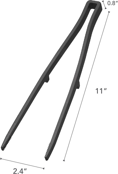 Home Silicone Kitchen Tongs, Silicone, No Assembly Req., Black | Silicone kitchen utensils designed to stay off countertops. Floating design keeps surfaces clean. Durable, easy to clean.