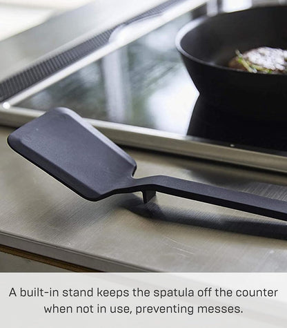 Home Silicone Kitchen Tongs, Silicone, No Assembly Req., Black | Silicone kitchen utensils designed to stay off countertops. Floating design keeps surfaces clean. Durable, easy to clean.