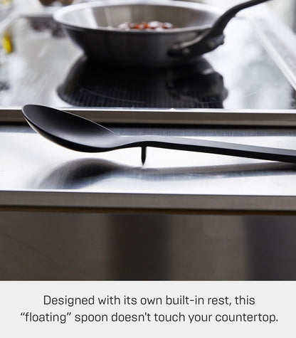 Home Silicone Kitchen Tongs, Silicone, No Assembly Req., Black | Silicone kitchen utensils designed to stay off countertops. Floating design keeps surfaces clean. Durable, easy to clean.