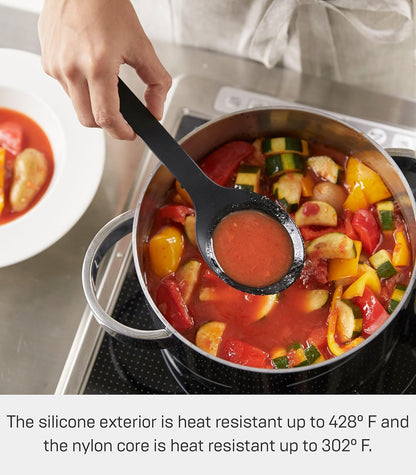Home Silicone Kitchen Tongs, Silicone, No Assembly Req., Black | Silicone kitchen utensils designed to stay off countertops. Floating design keeps surfaces clean. Durable, easy to clean.