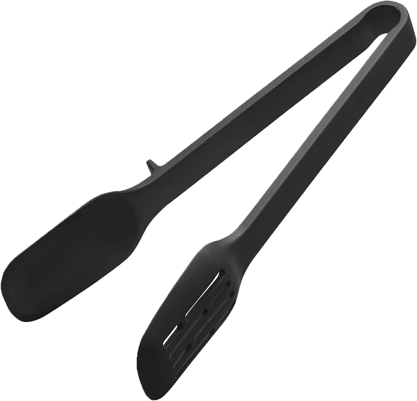 Home Silicone Kitchen Tongs, Silicone, No Assembly Req., Black | Silicone kitchen utensils designed to stay off countertops. Floating design keeps surfaces clean. Durable, easy to clean.