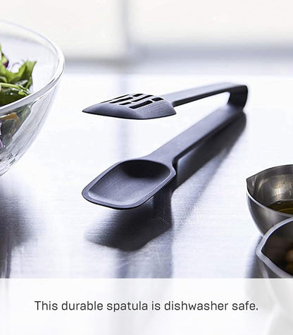 Home Silicone Kitchen Tongs, Silicone, No Assembly Req., Black | Silicone kitchen utensils designed to stay off countertops. Floating design keeps surfaces clean. Durable, easy to clean.