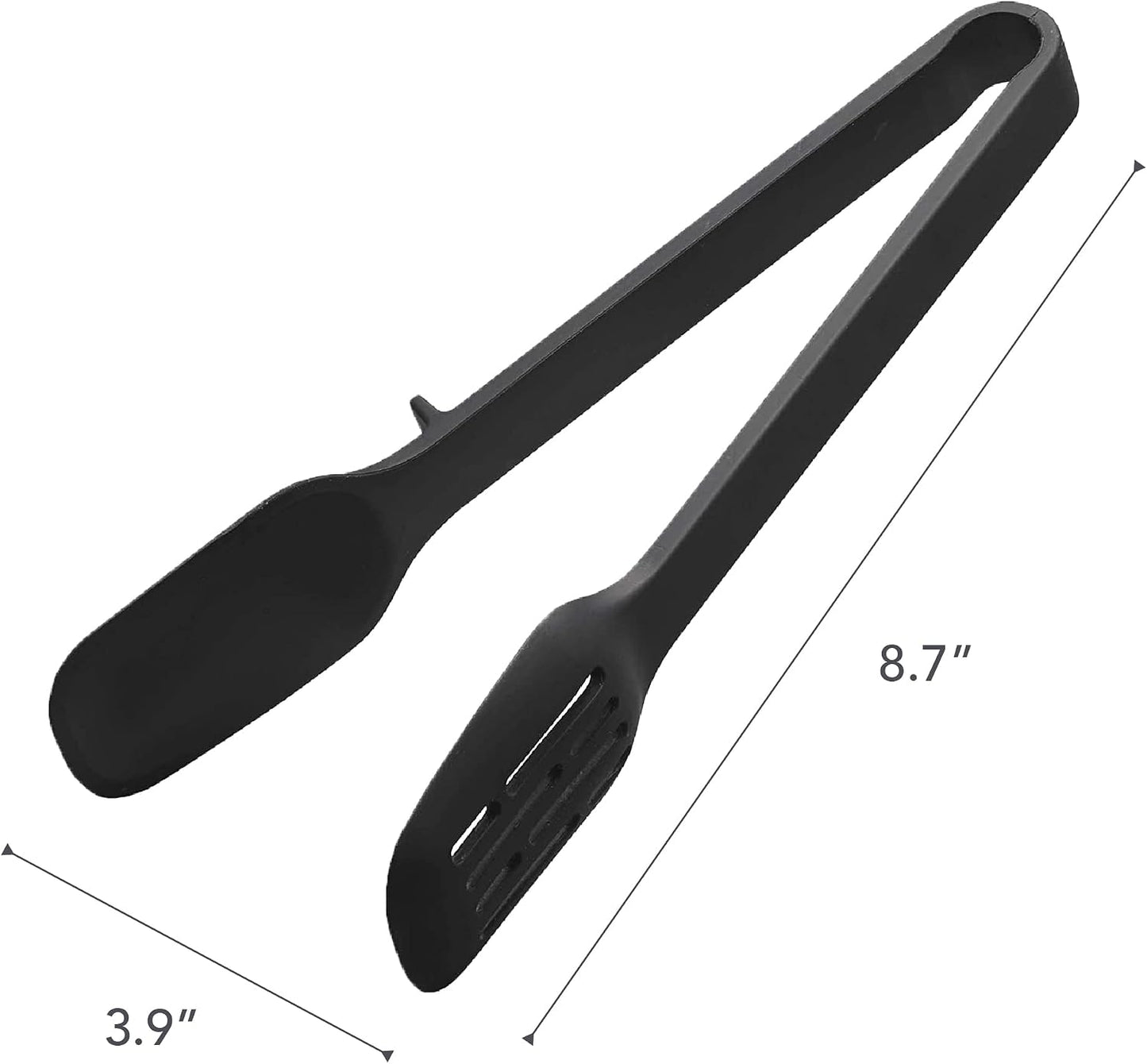 Home Silicone Kitchen Tongs, Silicone, No Assembly Req., Black | Silicone kitchen utensils designed to stay off countertops. Floating design keeps surfaces clean. Durable, easy to clean.