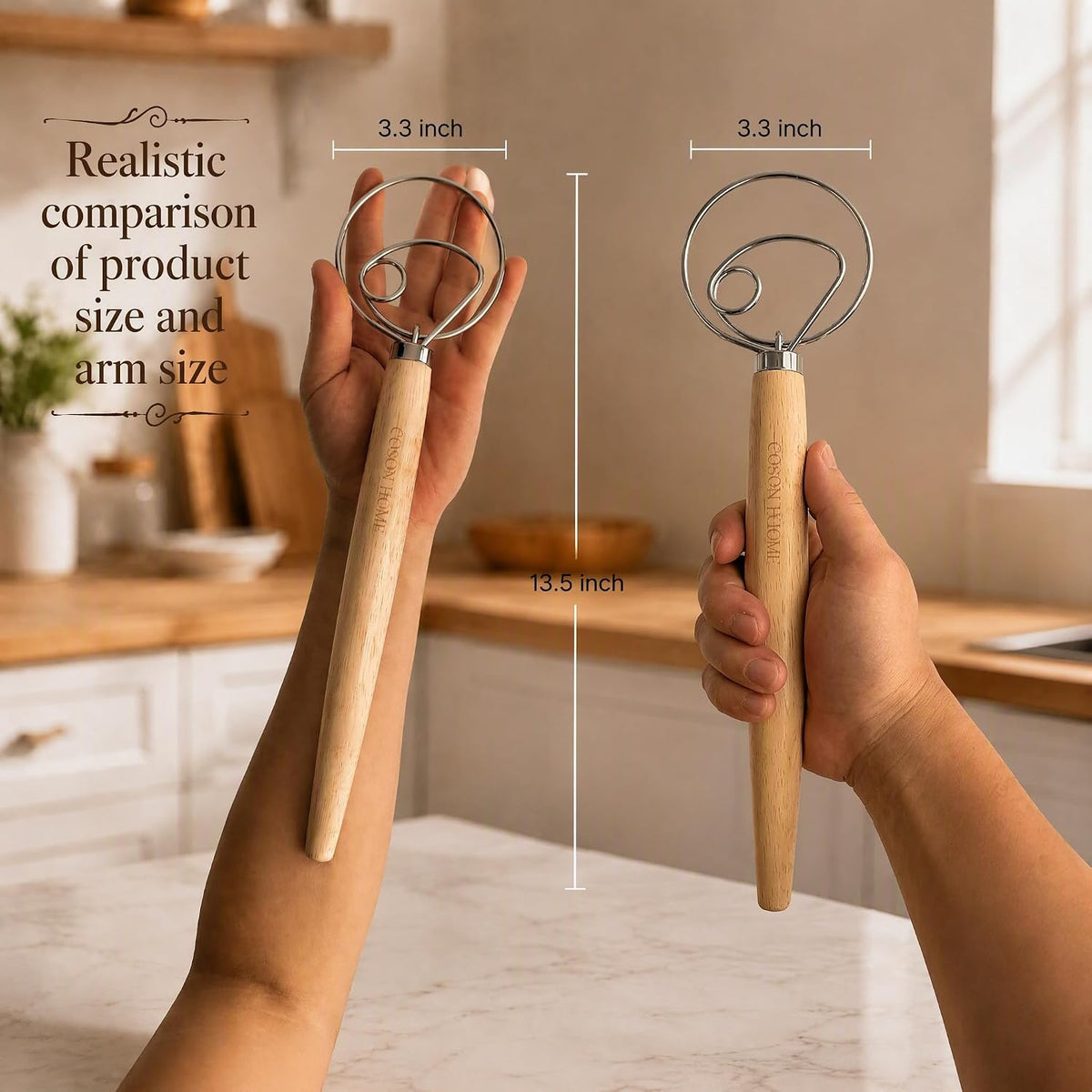 2 Pack Danish Dough Whisk Hook Sourdough Bread Baking Supplies Starter Kit