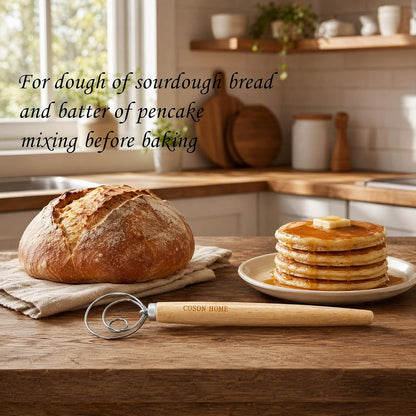 2 Pack Danish Dough Whisk Hook Sourdough Bread Baking Supplies Starter Kit