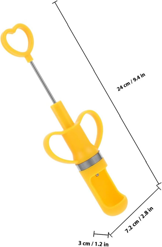 Portable Cherry Core Remover Tool Lightweight Fruit Pitter for Effortless Seed Removal Household Red Date Corer Quick-release Kitchen Gadget in Lemon Yellow