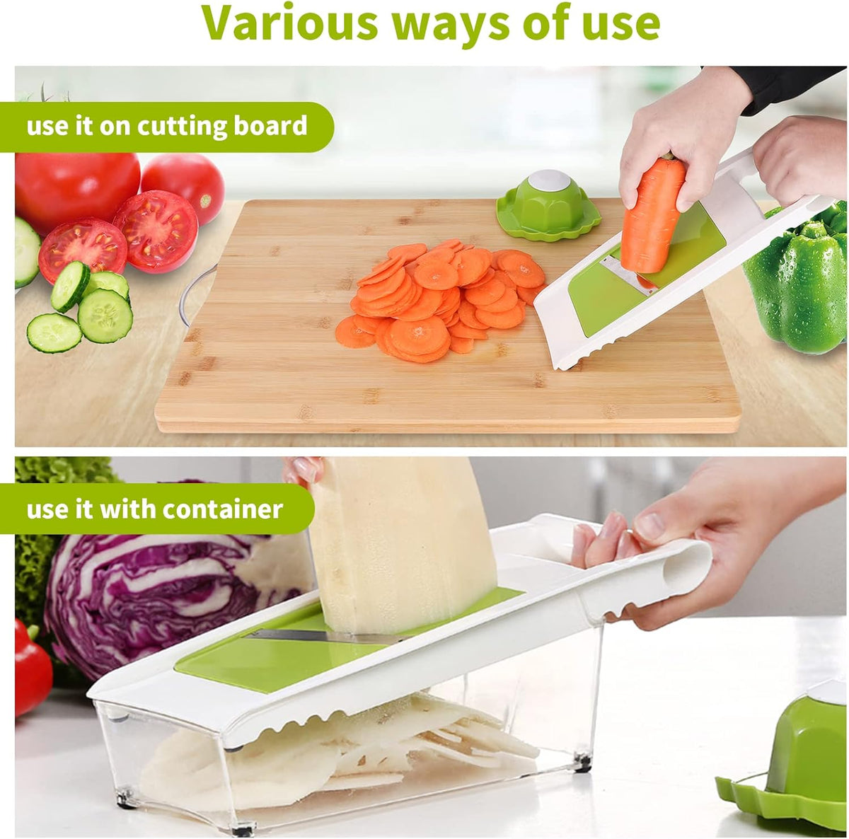 Graters For Kitchen, Cheese Grater with Container, Mandoline Slicer For Kitchen, Vegetable Grater, Carrot Shredder, Julienne Slicer and Peeler, Potato Slicer