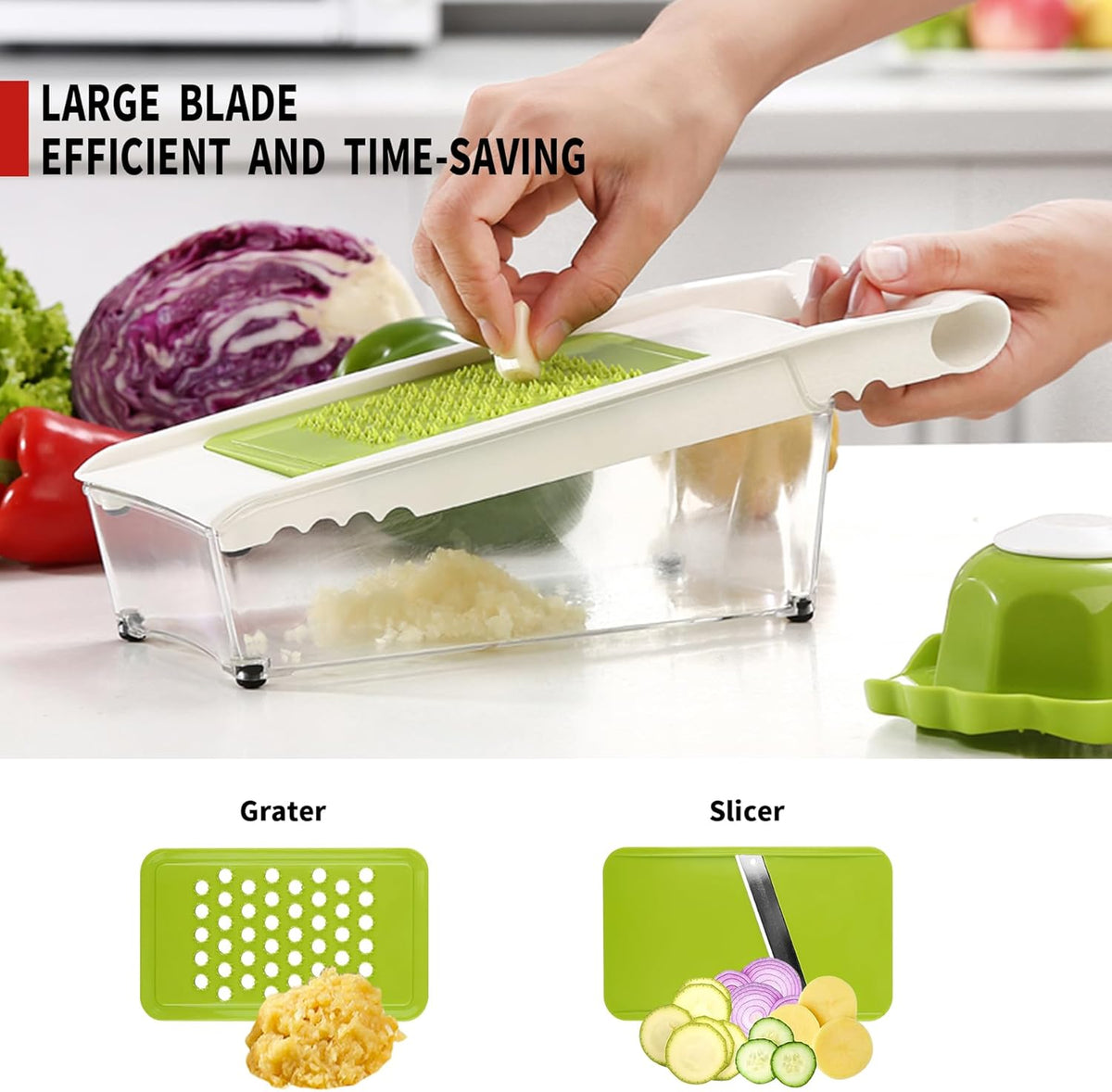Graters For Kitchen, Cheese Grater with Container, Mandoline Slicer For Kitchen, Vegetable Grater, Carrot Shredder, Julienne Slicer and Peeler, Potato Slicer