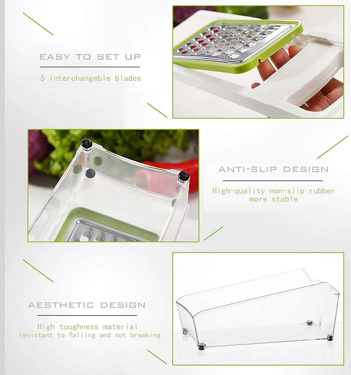 Graters For Kitchen, Cheese Grater with Container, Mandoline Slicer For Kitchen, Vegetable Grater, Carrot Shredder, Julienne Slicer and Peeler, Potato Slicer