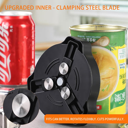 Premium Can Opener with Smooth Edge Blade, Magnetic, Silicone Grip, 4.6 inch, Military-Grade Stainless Steel