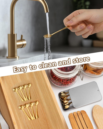 6PCS Tiny Spoons - Mini Stainless Steel Spoons 2.9 inch for Salt Jars Spice Jars, SUS 304 Food Grade Seasoning Spoon for Powder Spices, Pepper, Sugar, Coffee