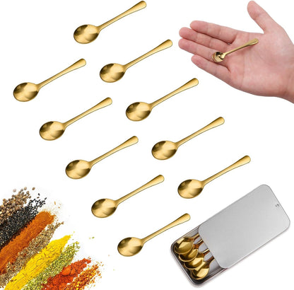6PCS Tiny Spoons - Mini Stainless Steel Spoons 2.9 inch for Salt Jars Spice Jars, SUS 304 Food Grade Seasoning Spoon for Powder Spices, Pepper, Sugar, Coffee