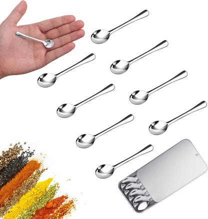 6PCS Tiny Spoons - Mini Stainless Steel Spoons 2.9 inch for Salt Jars Spice Jars, SUS 304 Food Grade Seasoning Spoon for Powder Spices, Pepper, Sugar, Coffee