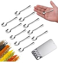 6PCS Tiny Spoons - Mini Stainless Steel Spoons 2.9 inch for Salt Jars Spice Jars, SUS 304 Food Grade Seasoning Spoon for Powder Spices, Pepper, Sugar, Coffee