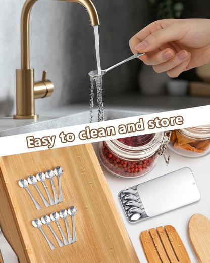 6PCS Tiny Spoons - Mini Stainless Steel Spoons 2.9 inch for Salt Jars Spice Jars, SUS 304 Food Grade Seasoning Spoon for Powder Spices, Pepper, Sugar, Coffee
