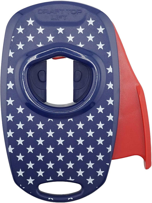 Lift Universal Topless Can Opener - Smooth Edge Aluminum Can Lid Remover for Beer, Cocktails, & Soda - For Tailgating & Garnishes, as Seen on Shark Tank, Made in the USA, Red, White, & Blue