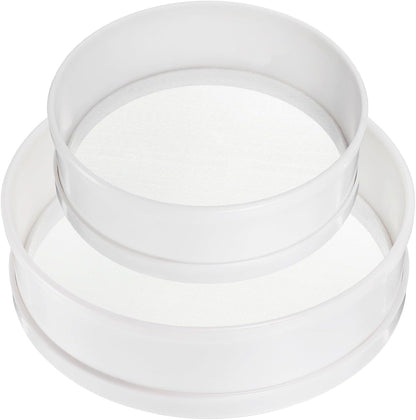 2 Pcs Stainless Steel Flour Sifter 6Inch and 8Inch 50 Mesh White