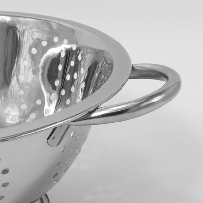 Colander Set Stainless Steel | Nesting Design | Mirror Polished | Oversized Handles | 1-4 Quart, Set of 3
