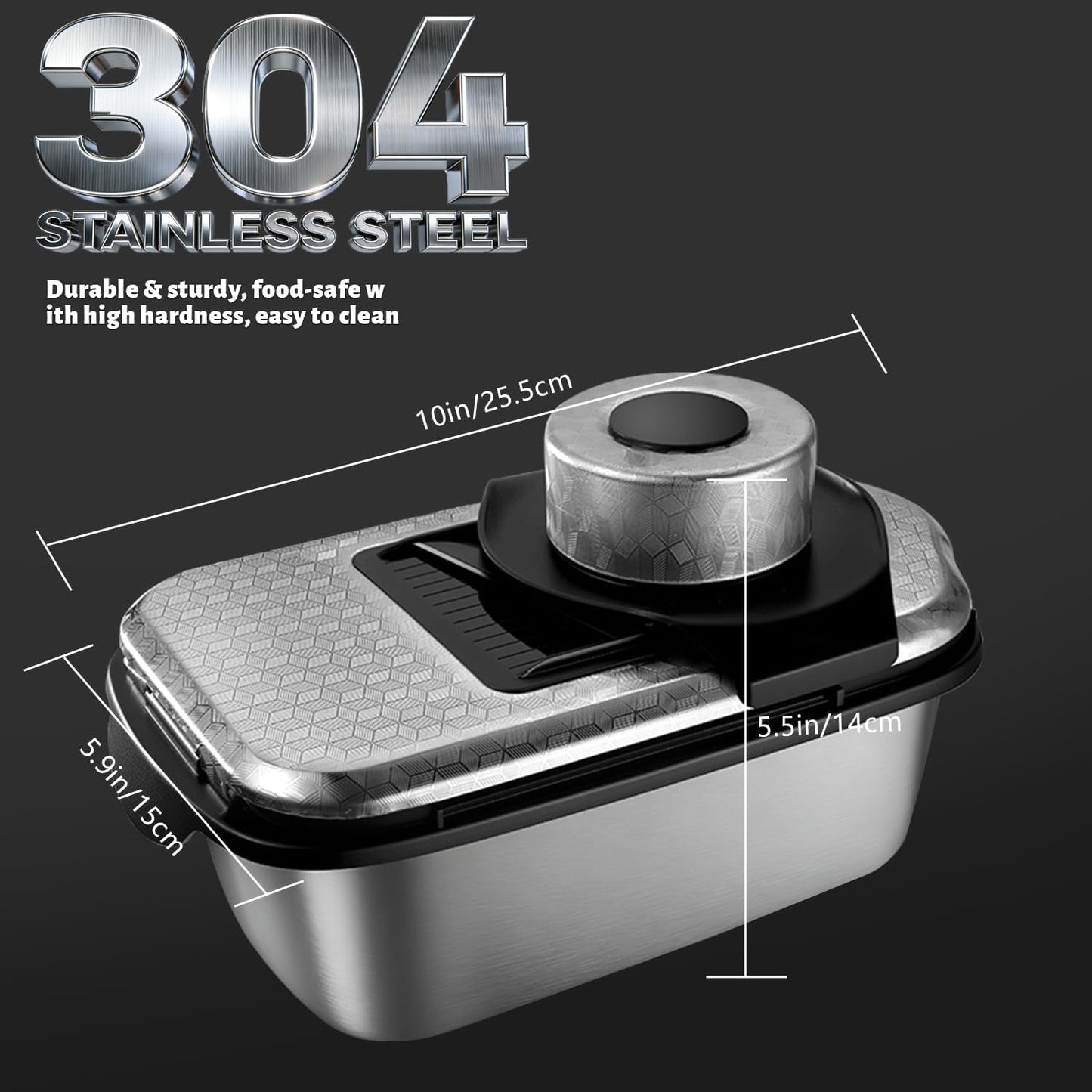 Stainless Steel Vegetable Chopper, 9 Blade Multi Veggie Chopper with Container, Food Cutter Chopper& Grater Mandoline Slicer, Kitchen Tools Gadgets, Onion Slicer, Mincer, Dicer, French Fry Cutter
