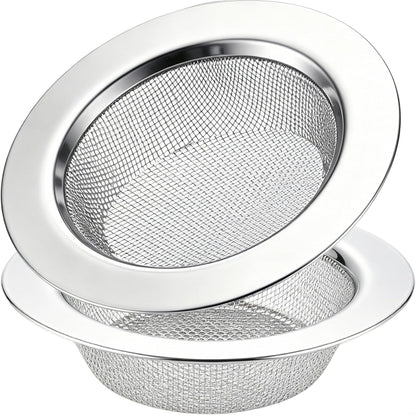2 PCS Kitchen Sink Strainer Stainless Steel, Kitchen Sink Drain Strainer， Sink Strainers with Large Wide Rim 4.5" Diameter for Kitchen Sinks