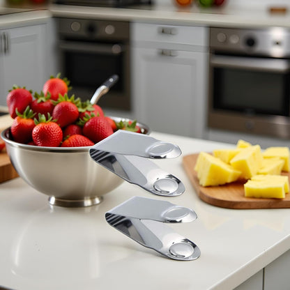 2 Pcs Silver Stainless Steel Strawberry and Pineapple Huller Fruit Stem Remover Home Kitchen Tools for Cherry Tomato,Suitable for Kitchens and Restaurants Corers and Pitters 2.8 * 1