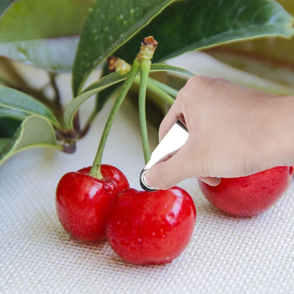 2 Pcs Silver Stainless Steel Strawberry and Pineapple Huller Fruit Stem Remover Home Kitchen Tools for Cherry Tomato,Suitable for Kitchens and Restaurants Corers and Pitters 2.8 * 1