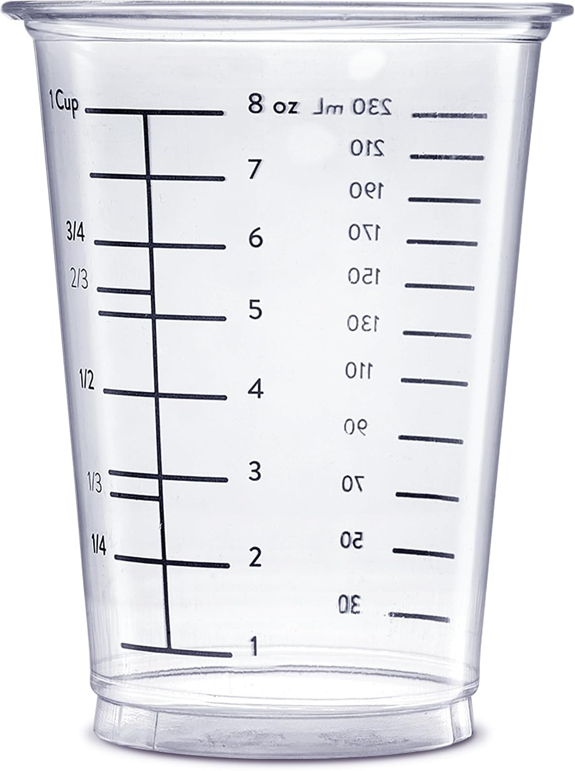 10 oz Clear Plastic Measuring Cups [50 Count] Disposable Multipurpose Cups for Baking, Cooking, Resin & Mixing (Formerly Comfy Package)