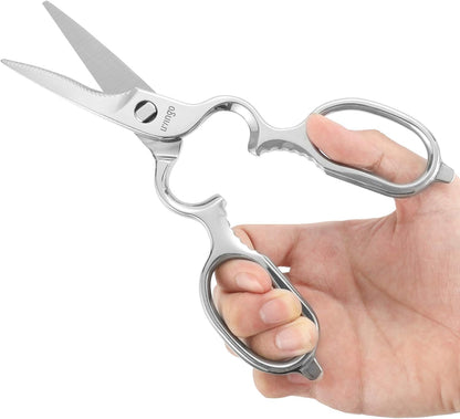 8.5" Kitchen Shears Heavy Duty Forged Stainless Steel Scissors | Ultra Sharp Food Scissors with Detachable Design, Bottle Opener and Nut Cracker for Cooking, Cutting Meat and Vegetables