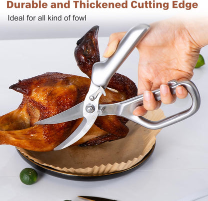 8.5" Kitchen Shears Heavy Duty Forged Stainless Steel Scissors | Ultra Sharp Food Scissors with Detachable Design, Bottle Opener and Nut Cracker for Cooking, Cutting Meat and Vegetables