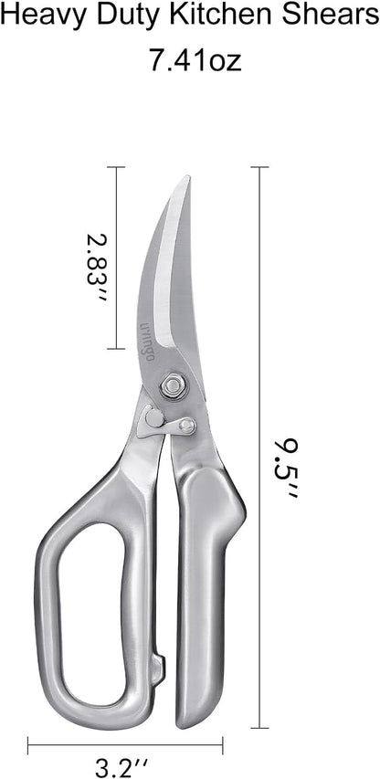 8.5" Kitchen Shears Heavy Duty Forged Stainless Steel Scissors | Ultra Sharp Food Scissors with Detachable Design, Bottle Opener and Nut Cracker for Cooking, Cutting Meat and Vegetables